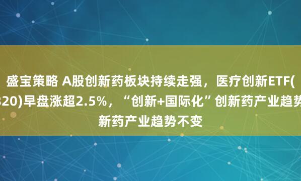 盛宝策略 A股创新药板块持续走强，医疗创新ETF(516820)早盘涨超2.5%，“创新+国际化”创新药产业趋势不变