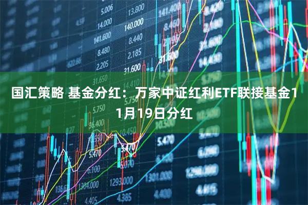 国汇策略 基金分红：万家中证红利ETF联接基金11月19日分红