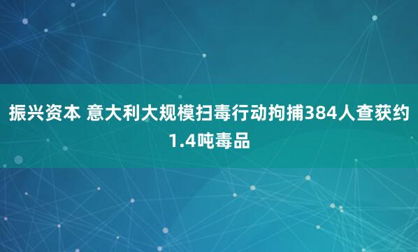 振兴资本 意大利大规模扫毒行动拘捕384人　查获约1.4吨毒品